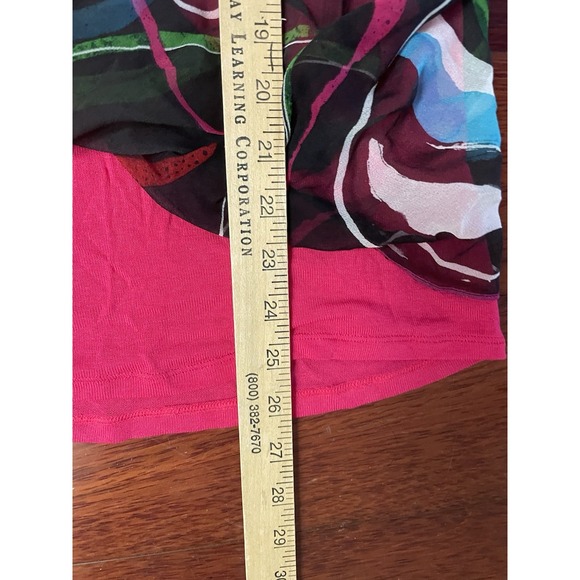 Custo Barcelona Y2K 60s Psychedelic Sheer Top Blouse Vibrant Funk Hip Sz 2 B34 - Picture 11 of 11